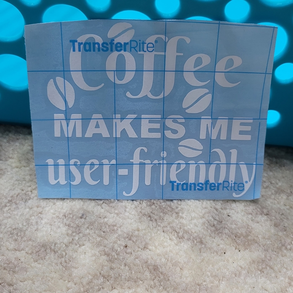 White coffee window decal